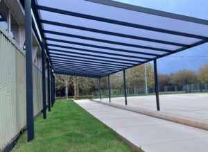 fixed roof structure for schools