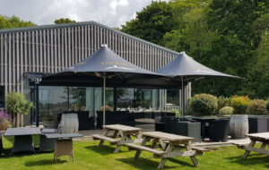 Parasols for outdoor cafe