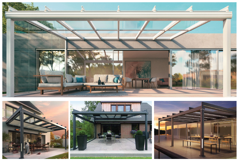 Glass Veranda Flat Roof Designer 