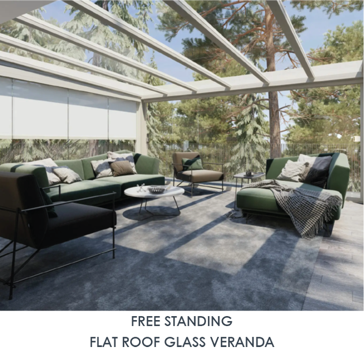 Flat roof, ultra modern styling verandas