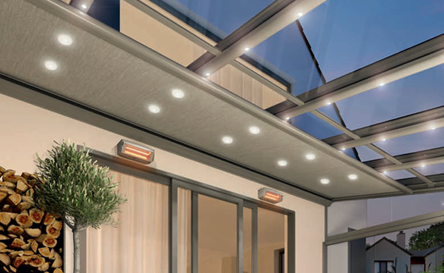 Heating and Lighting for your aluminium veranda 