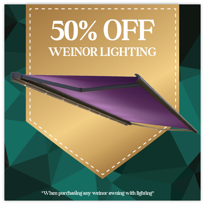 20% off lighting when purchasing an awning from weinor