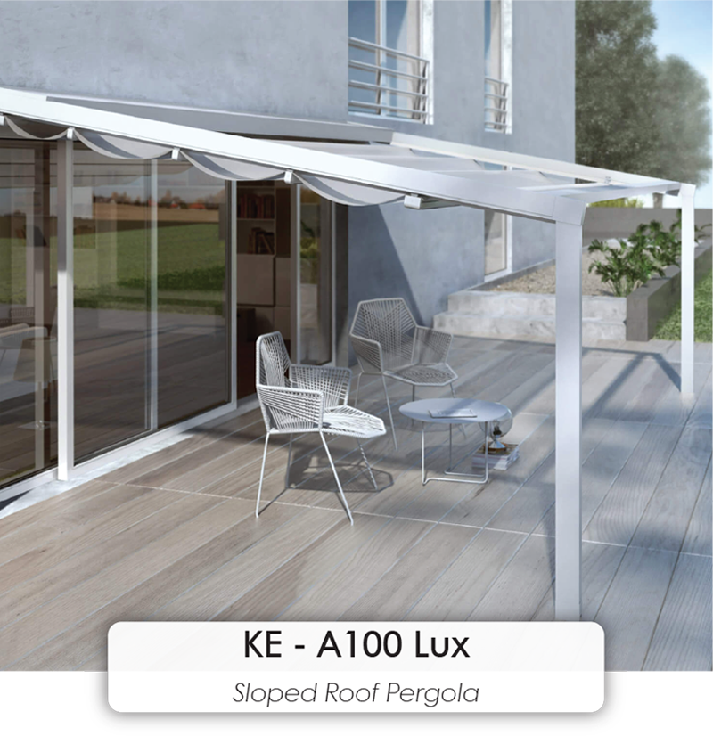 KE - A100 Lux sloped roof pergola