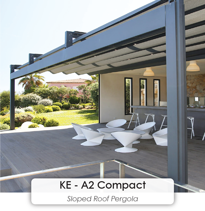 KE - A2 Compact sloped roof pergola