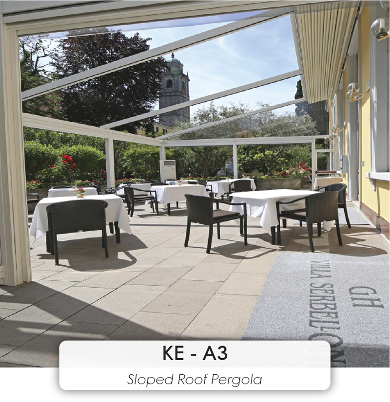 KE - A3 sloped roof pergola