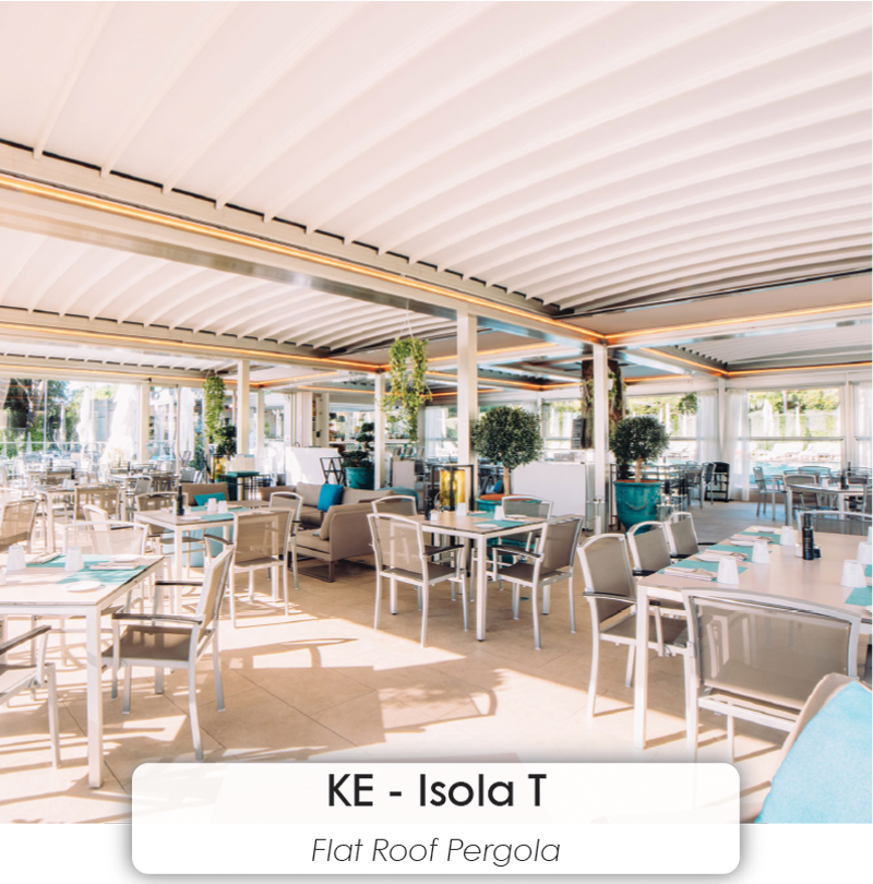 KE - Isola T flat roof pergola