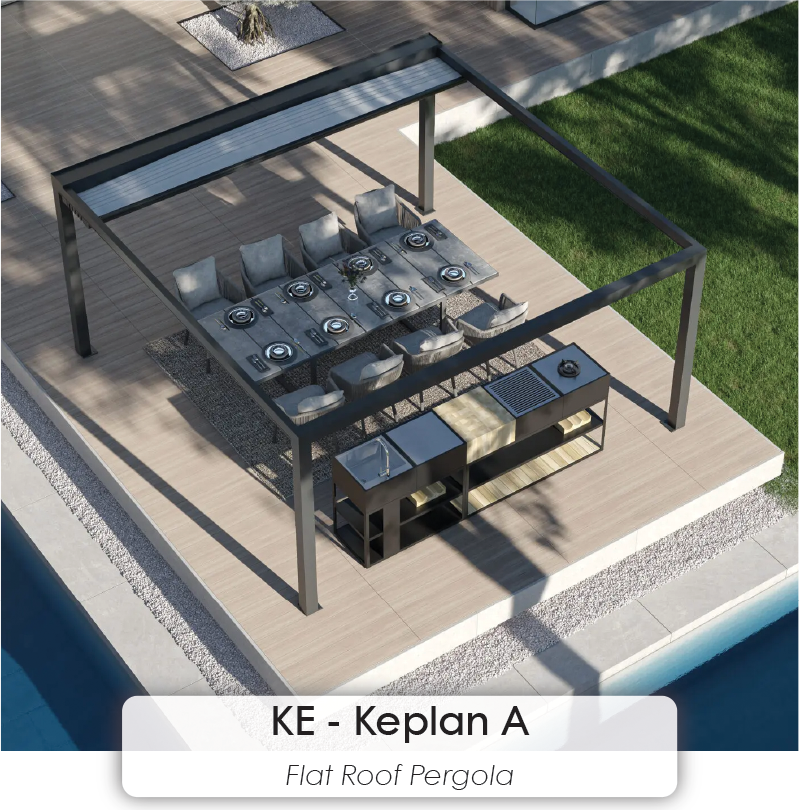 KE - Keplan A flat roof pergola