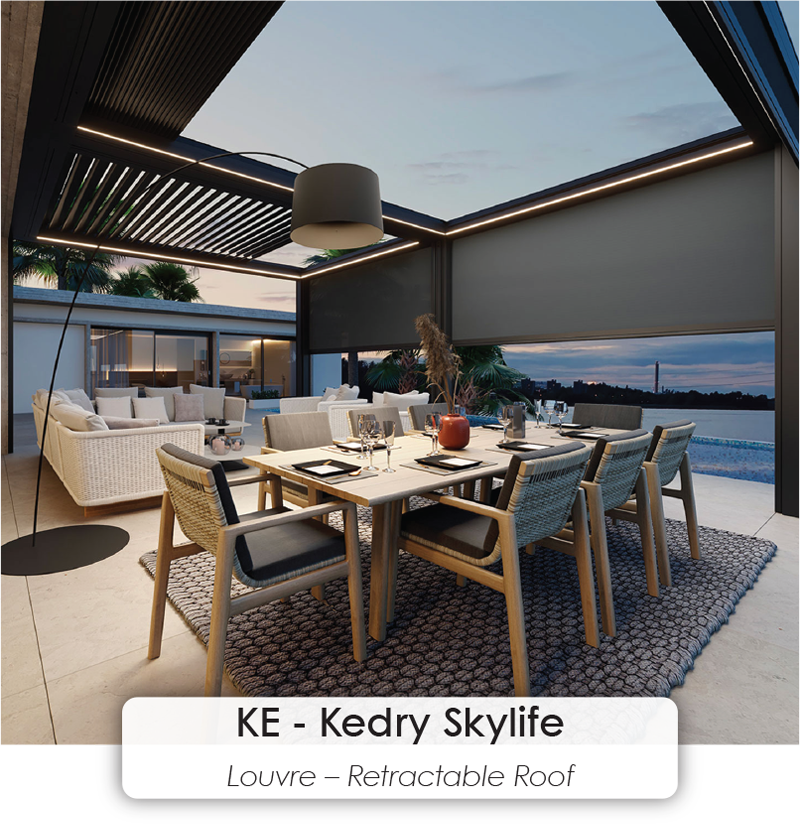 Kedry Skylife louvred roof system