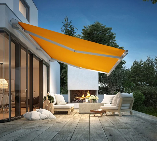 markilux 6000 retractable awning in yellow for homes