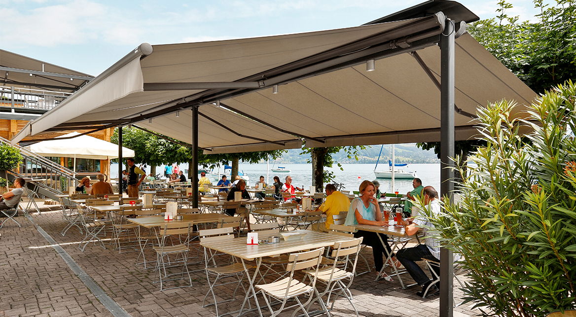 butterfly awnings by the lakeside