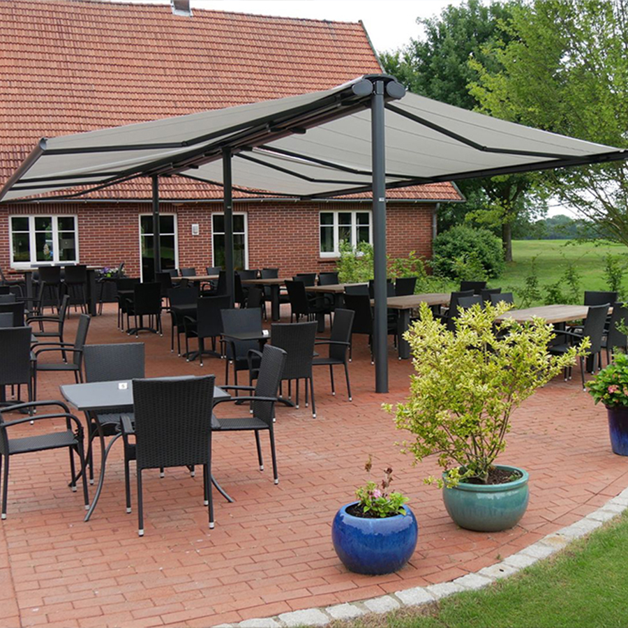 freestanding butterfly awning for golf clubs