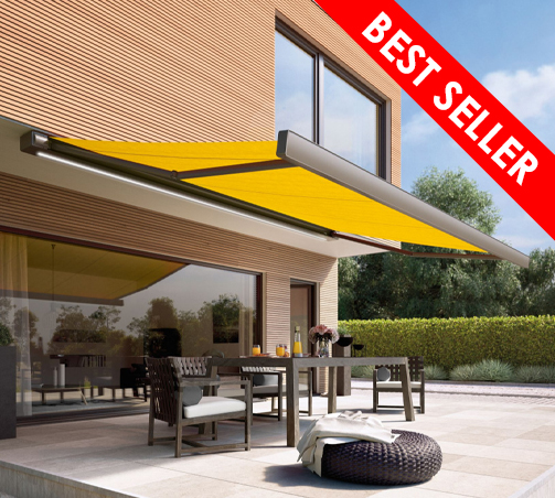 yellow markilux mx3 patio awning 