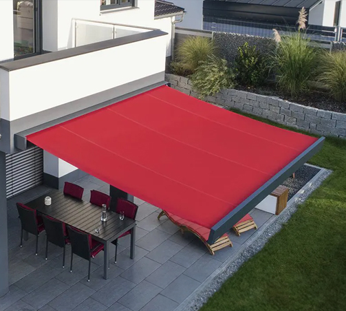 Weinor Kubata retractable fabric awning cubic design